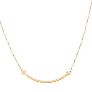 18K Yellow Gold Tiffany T Smile Small Necklace